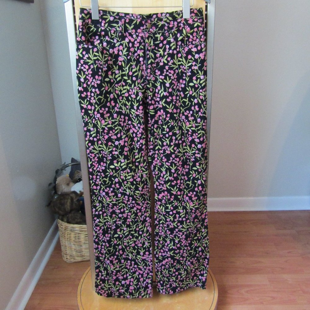Tyler Boe Floral Corduroy Pants Size 8